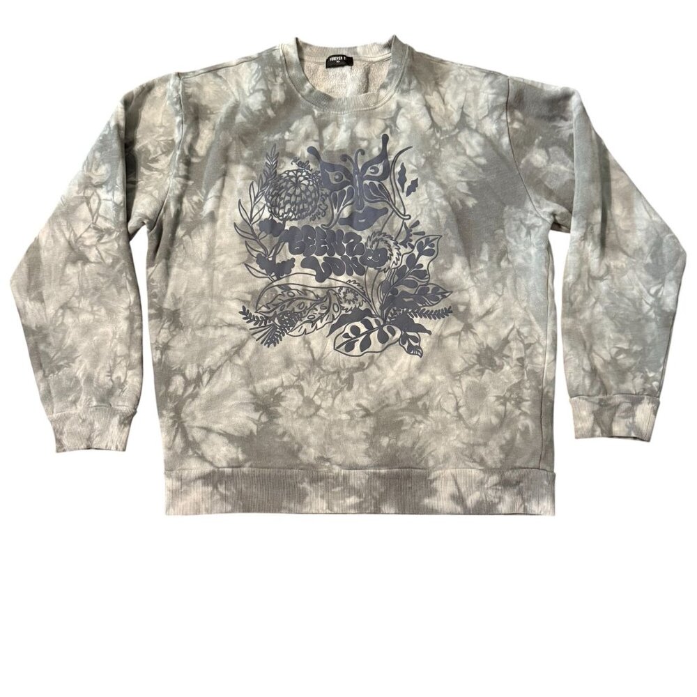 Forever 21 Mens Tie-Dye Graphic Crewneck Sweatshirt L‎